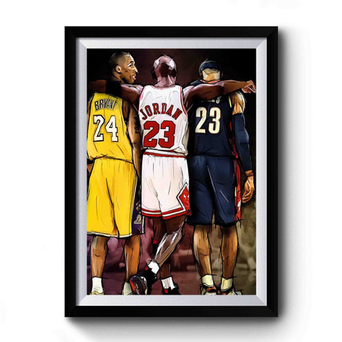 Kobe Bryant X Michael Jordan X Lebron James Illustration Premium